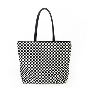 Primecut checkered cowhide tote